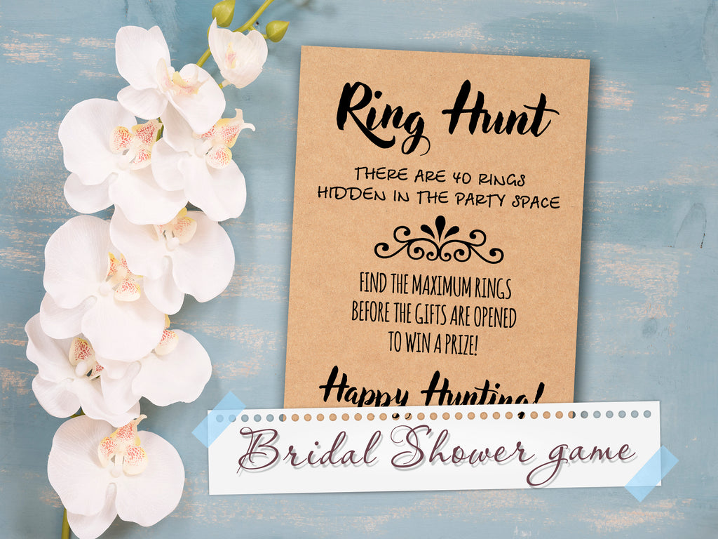 Ring Hunt Bridal Shower Game . Look for Rings . Ring Hunt Game . Rustic Kraft Bridal Shower Games . Ring Hunt . Hidden Ring Game . Unique .