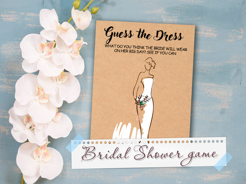 Guess the Dress Printable Bridal Shower Game . Bridal Shower Games . Unique Bridal Shower Game . Wedding Shower Game . Instant Download