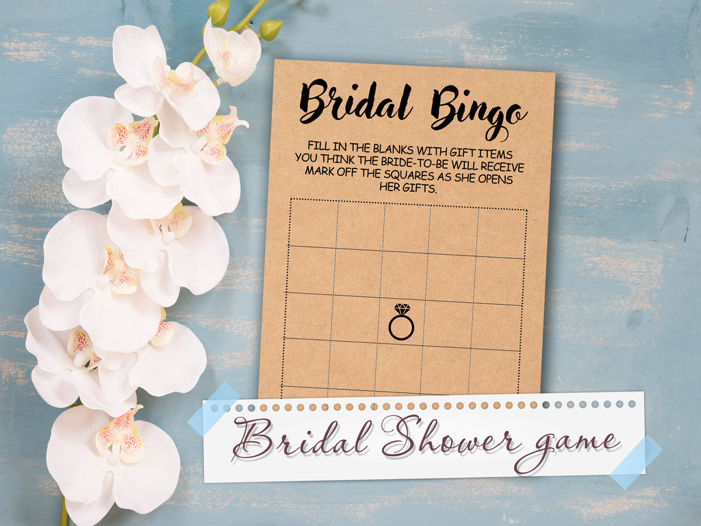 Bridal Bingo - Bridal Shower Games - Wedding Shower Game - Shower Bingo . Popular Shower Games - Rustic, Kraft, Funny, Country Bridal