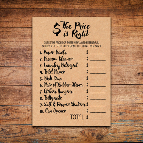 The Price Is Right . The Price Is Right Bridal Shower Game . Guess the Price Game . Instant Download!