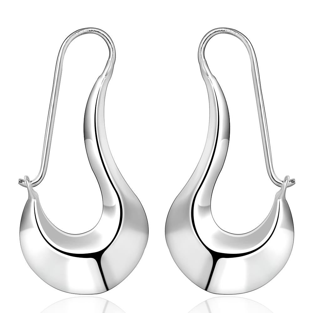 Cresent Moon Earring in White Gold Plated