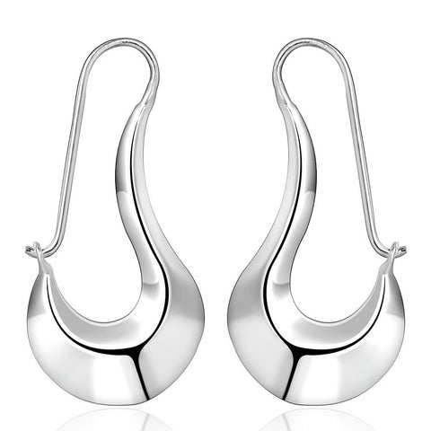 Cresent Moon Earring in White Gold Plated