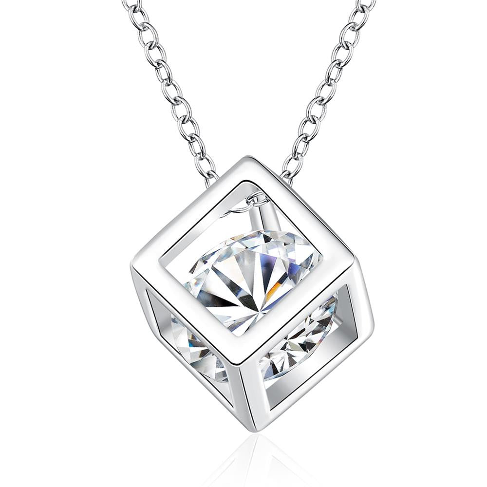 Swarovski Crystal White Topaz Necklace in 18K White Gold Plated