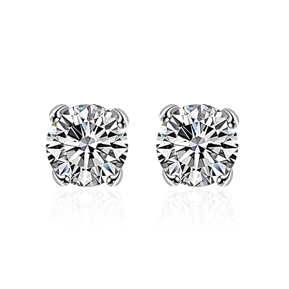 Swarovski Crystal Stud diamond cut Earring in White Gold Plated