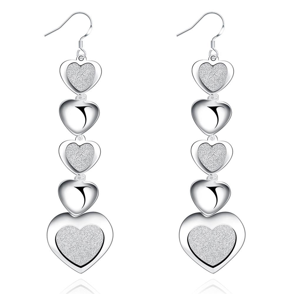 Infinity Hearts Drop Earring in White Gold Plated