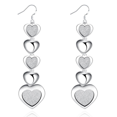 Infinity Hearts Drop Earring in White Gold Plated