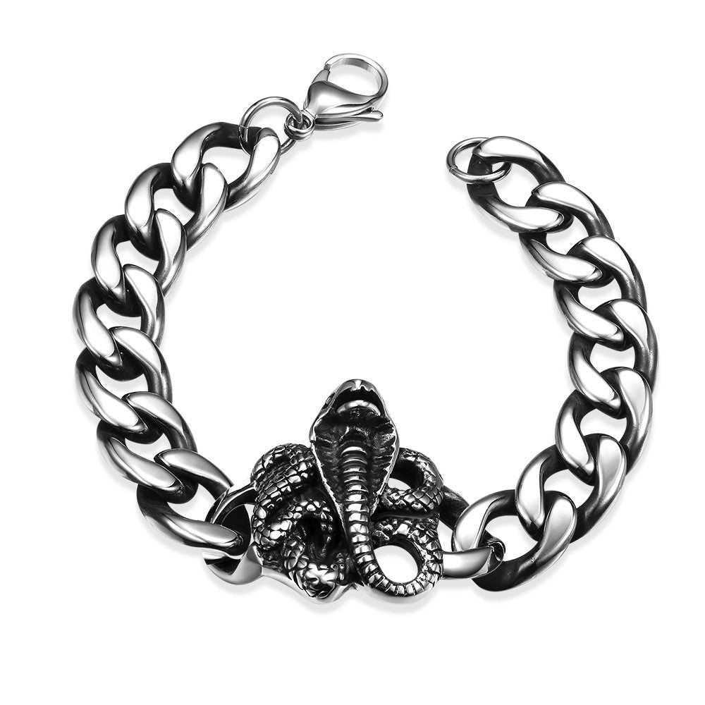 Rose Emblem Stainless Steel Bracelet