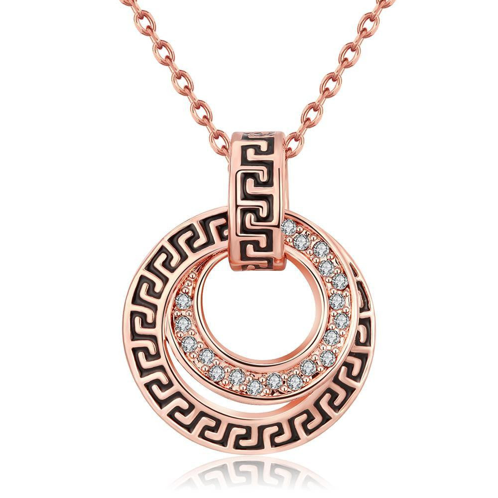 18K Rose Gold Plated Medallion StyleNecklace