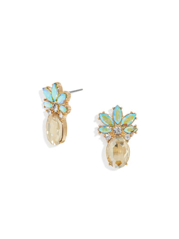 Made with Swarovski Crystal 18K Gold Plated Pinapple Stud Earring