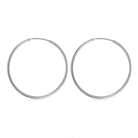 Classic Hoop 5mm Earring in White Gold Plated