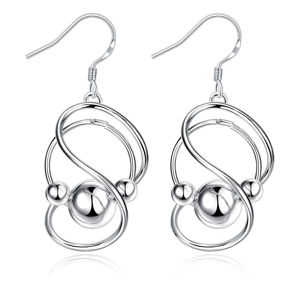 Inception Drop Earring in White Gold Plated