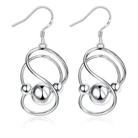 Inception Drop Earring in White Gold Plated