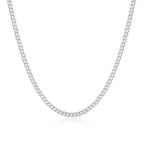 White Gold Plated Fiagro Chain / Cuban Chain Unisex