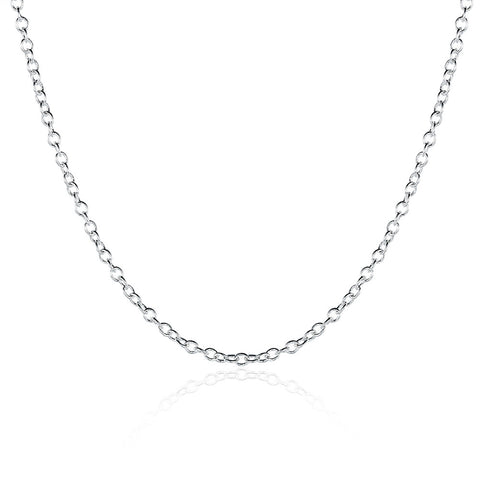 5 Pack White Gold Plated Chain Necklace 18 "