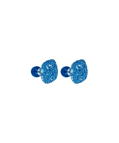 Made with Swarovski Crystal Double Stud Earring - Blue