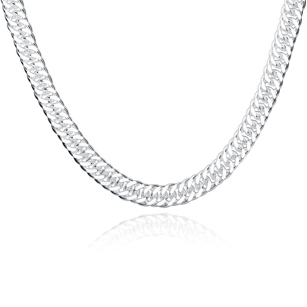 Figaro Chain Necklace in 18K White Gold Plated