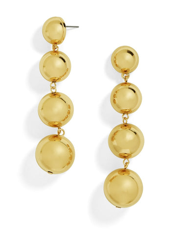 18K Gold Plated 4 Ball Drop Earring