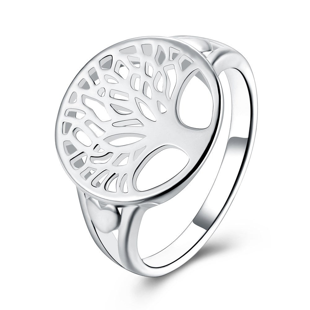 Tree of Life Ring in 18K White Gold Plated