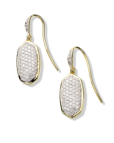 Made with Swarovski Crystal 18K Gold Pave Drop Earrings