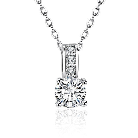 Swarovski Crystal 18K White Gold Plated Diamond Simulated Necklace