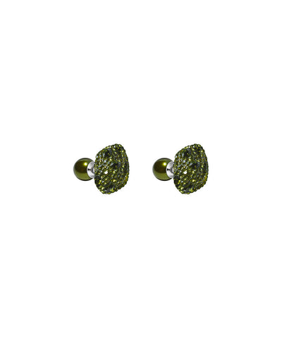 Made with Swarovski Crystal Double Stud Earring - Green