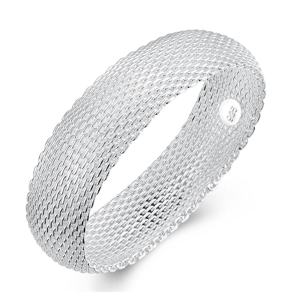 Mesh Bangle in 18K White Gold Plated