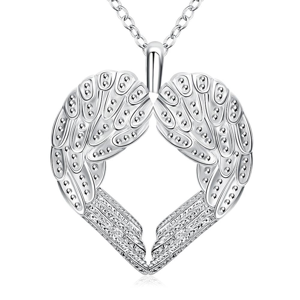 Wings of an Angel Necklace in 18K White Gold Plated