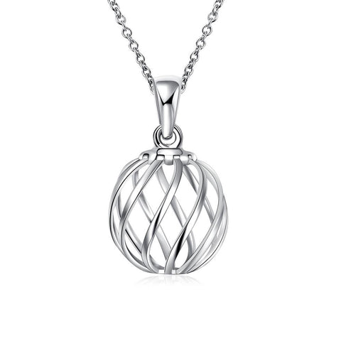 Intertwined Ball Necklace in 18K White Gold Plated