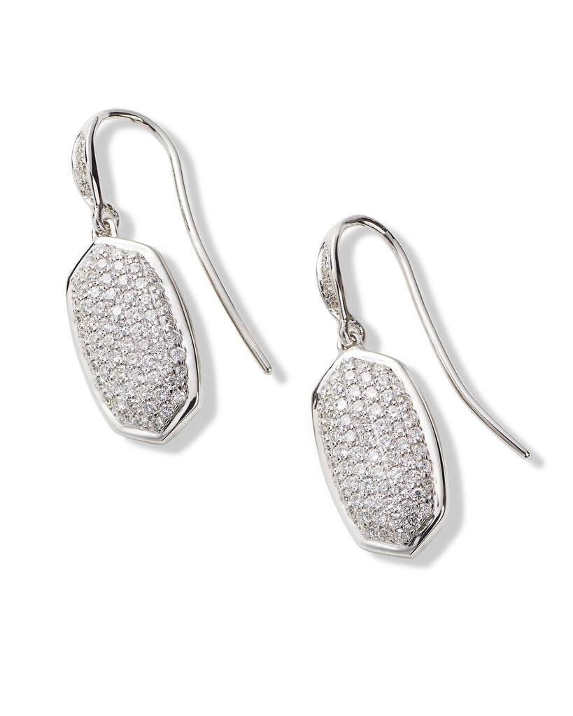 Made with Swarovski Crystal 18K White Gold Pave Drop Earrings