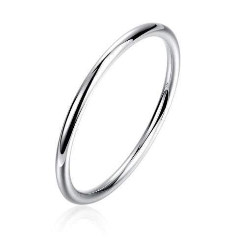 White Gold Plated Solid Bangle