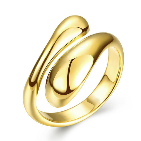 Gold Plated Adjustable Matrix Cut Ring