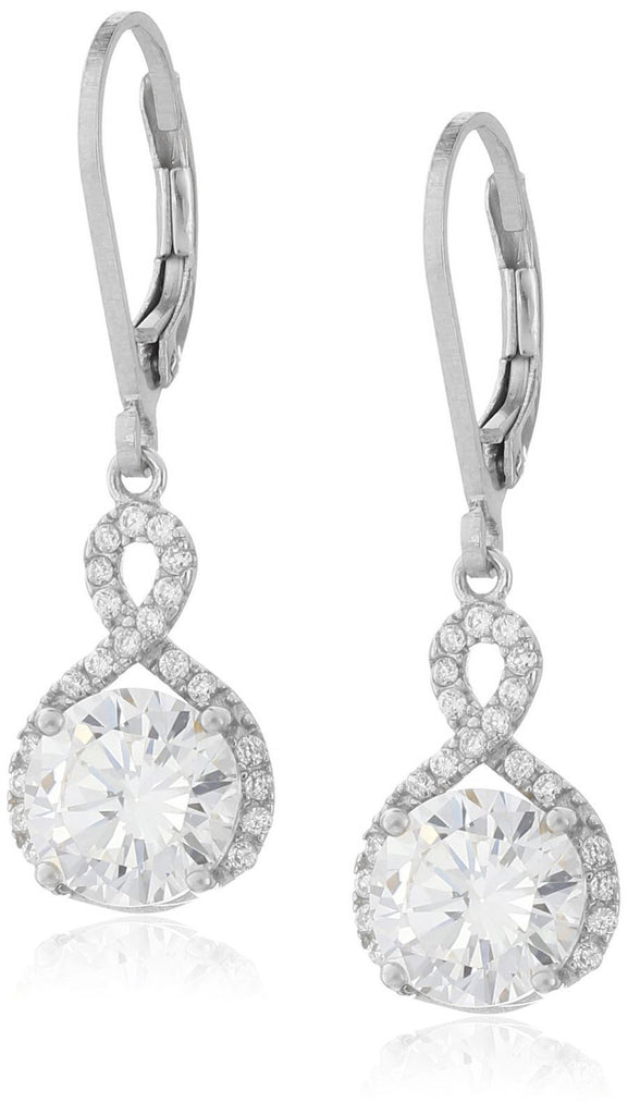 Swarovski Infinity Crystal Drop Earrings - Silver Gold