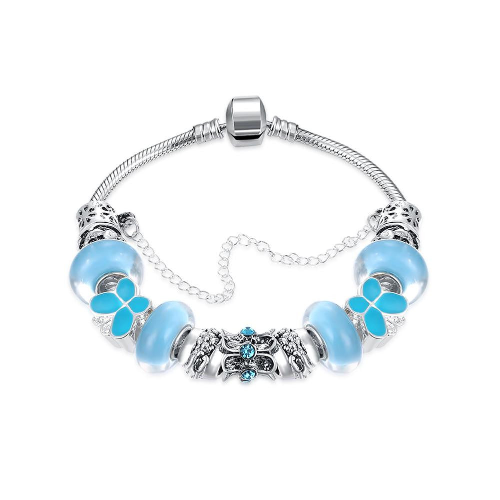 Sky Blue Petite Butterfly Pandora Inspired Bracelet Made with Swarovski Elements