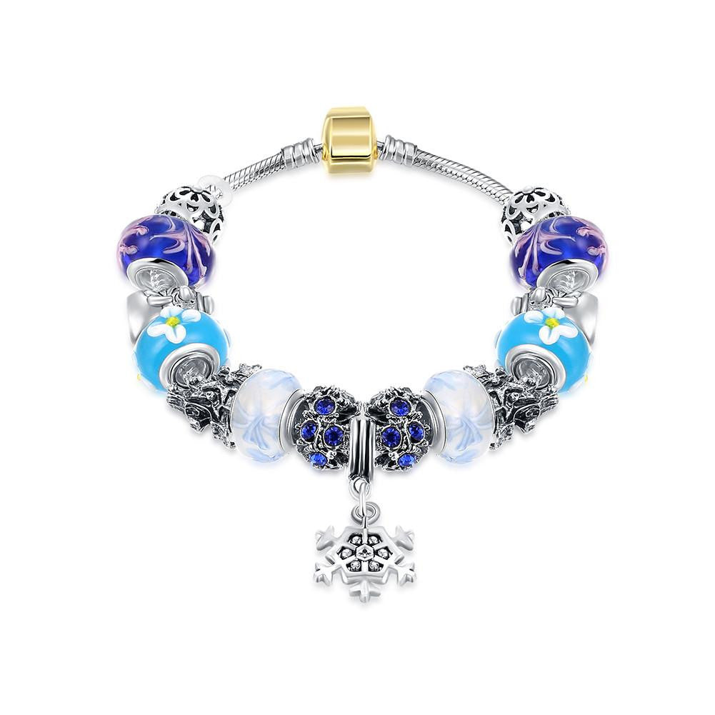 Royal Blue Star of David Pandora Inspired Bracelet Made with Swarovski Elements