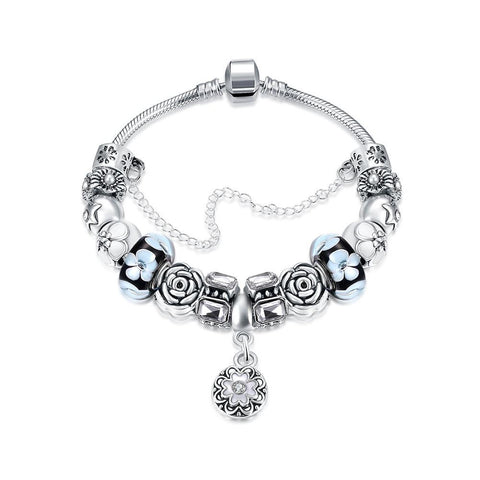 Royal Floral Petite Emblem Pandora Inspired Bracelet Made with Swarovski Elements