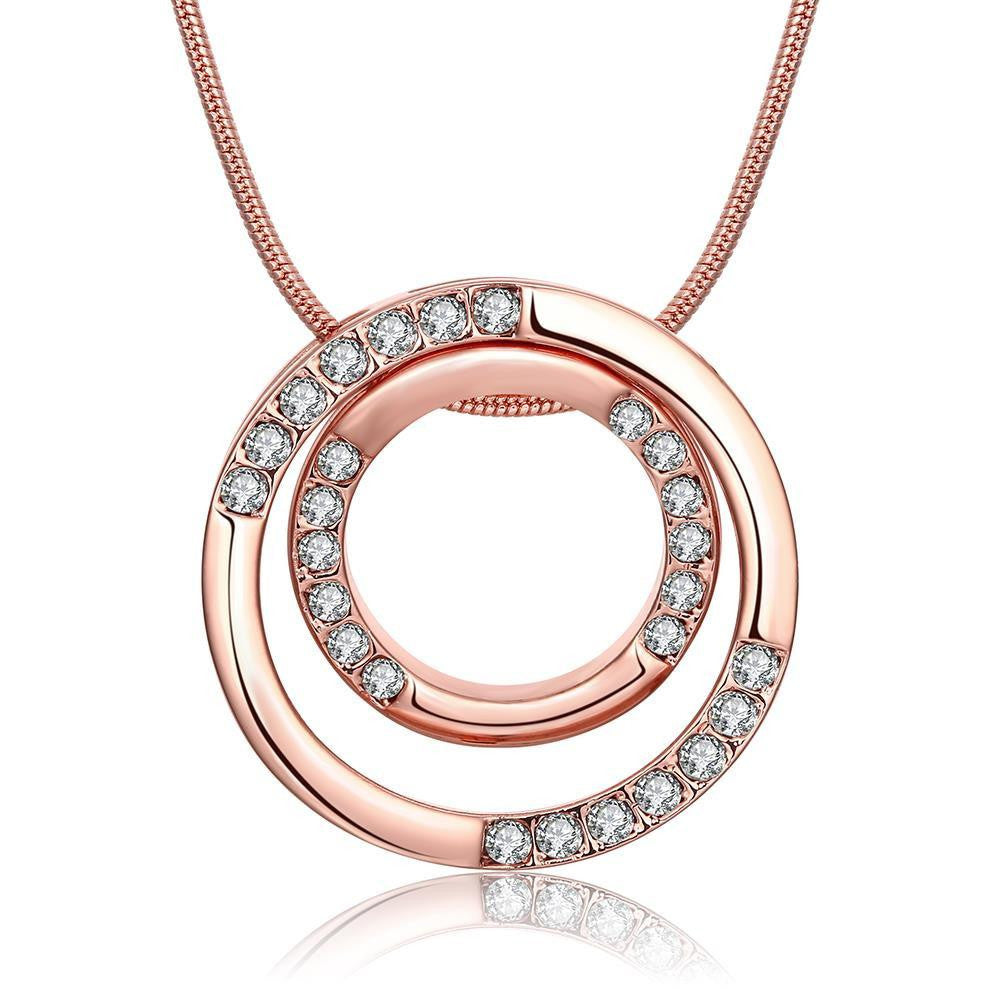 18K Rose Gold Plated Geometric Necklace