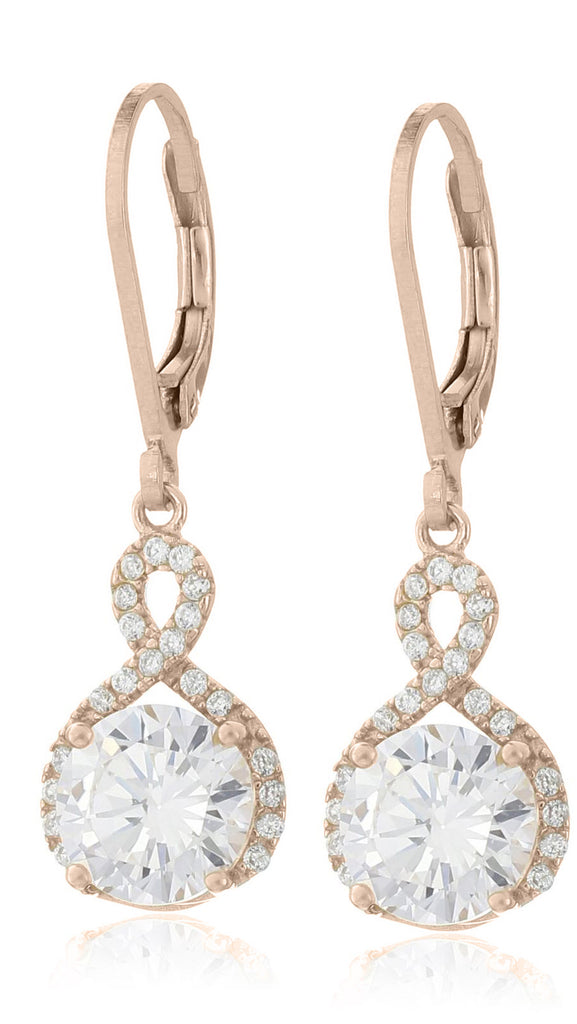 Swarovski Infinity Crystal Drop Earrings - Rose Gold