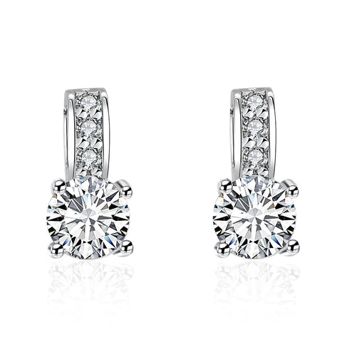 Triple Stone Crystal Pave with Diamond Simulated Studs