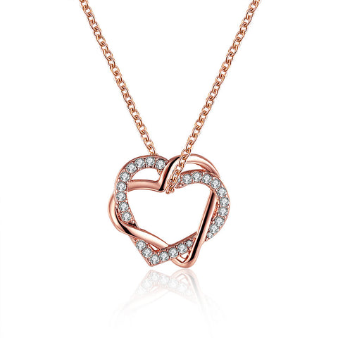 Rose Gold Plated Crystal Inlay Necklace