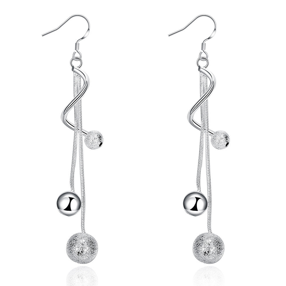 18K White Gold Plated Spiral Modern Twist Pearl Earring