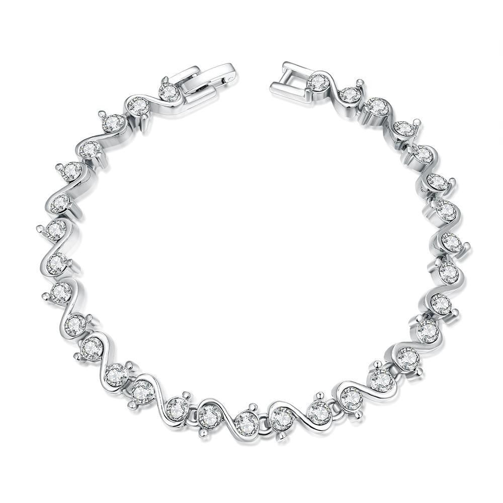 Swirl White Gold 18K Plated Bracelet