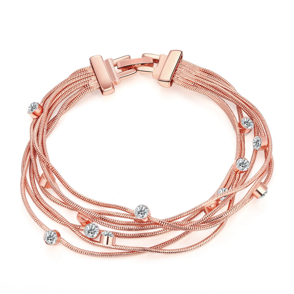 18K Rose Gold Plated Wrap Bracelet