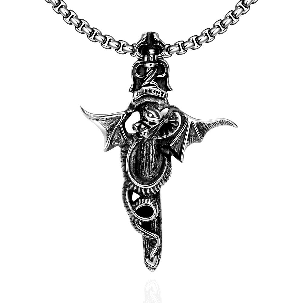 Flying Dragon Stainless Steel Necklace