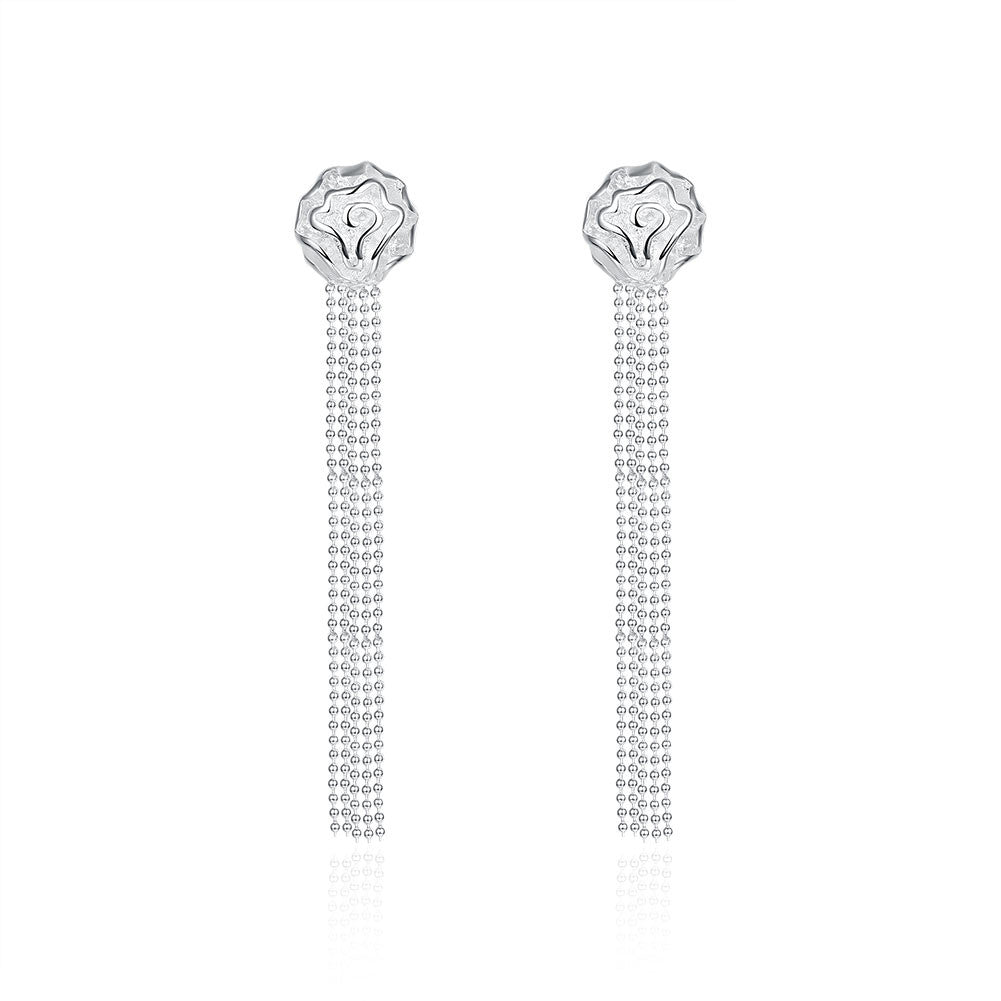 18K White Gold Plated Linear Chandelier Drop Earring