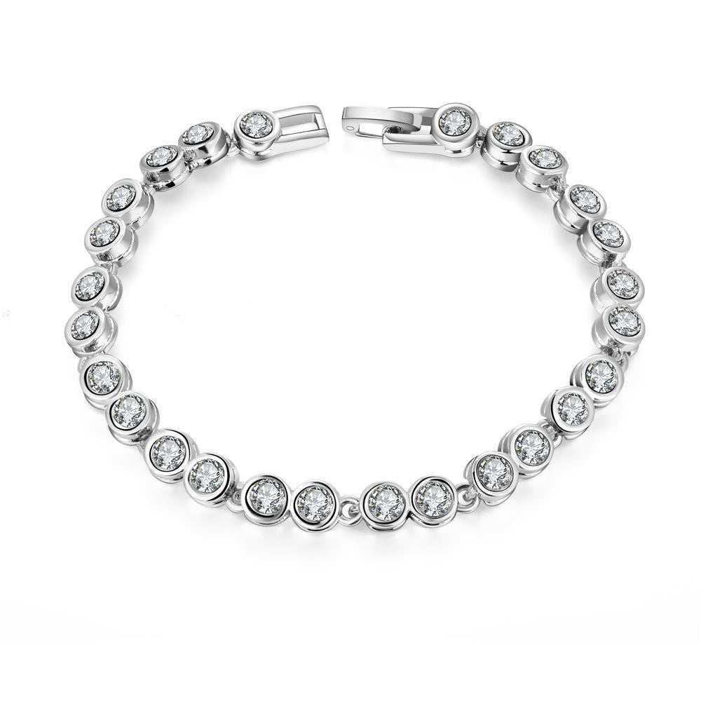 Around the World 18K White Gold Plated Bracelet