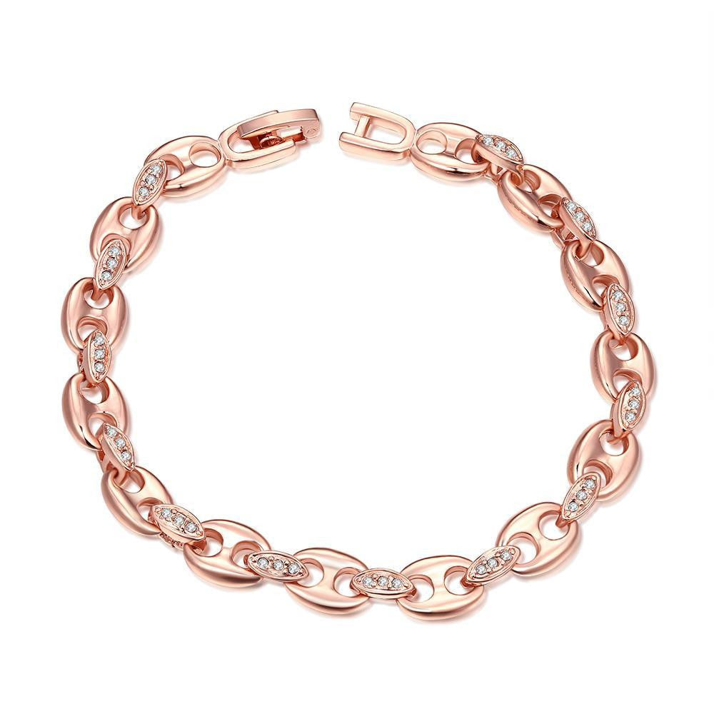 18K Rose Gold Plated Linked Bracelet