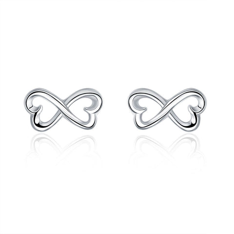 18K White Gold Plated Infinite Shaped Earring