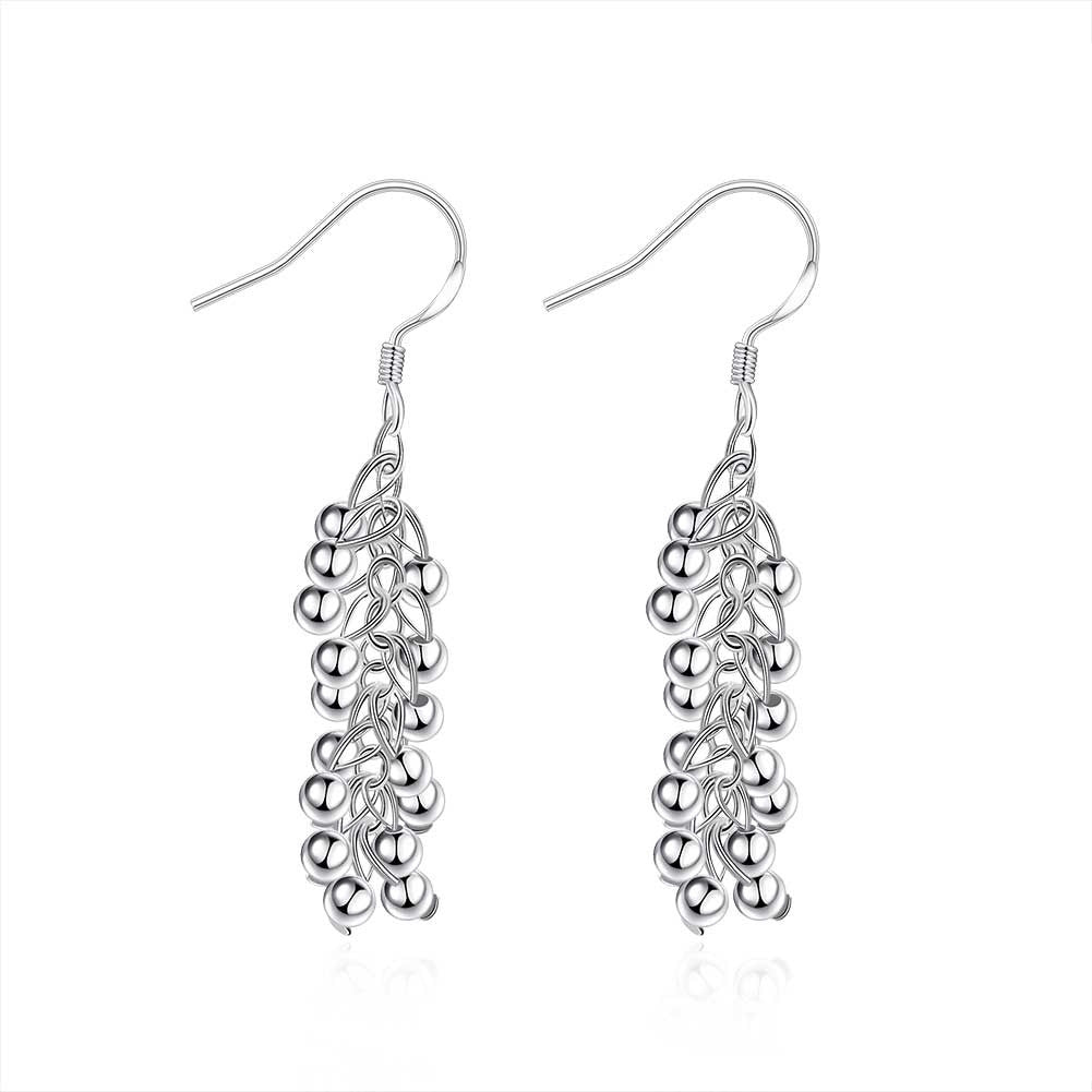 18K White Gold Plated Full Fill Orchid Drop Earring