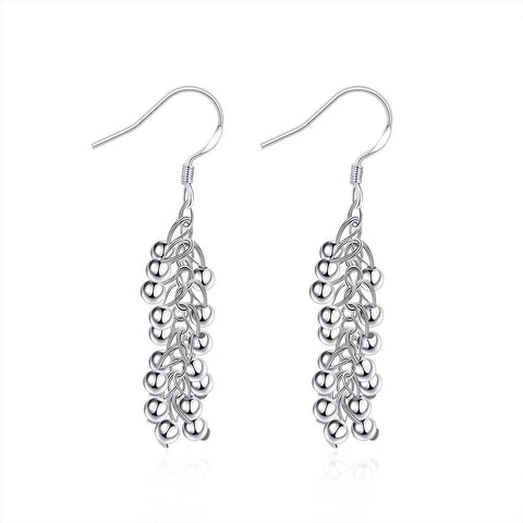 18K White Gold Plated Full Fill Orchid Drop Earring