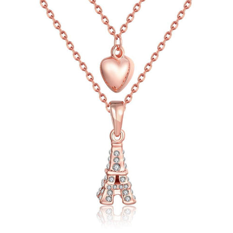 18K Rose Gold Plated From Paris LoveNecklace